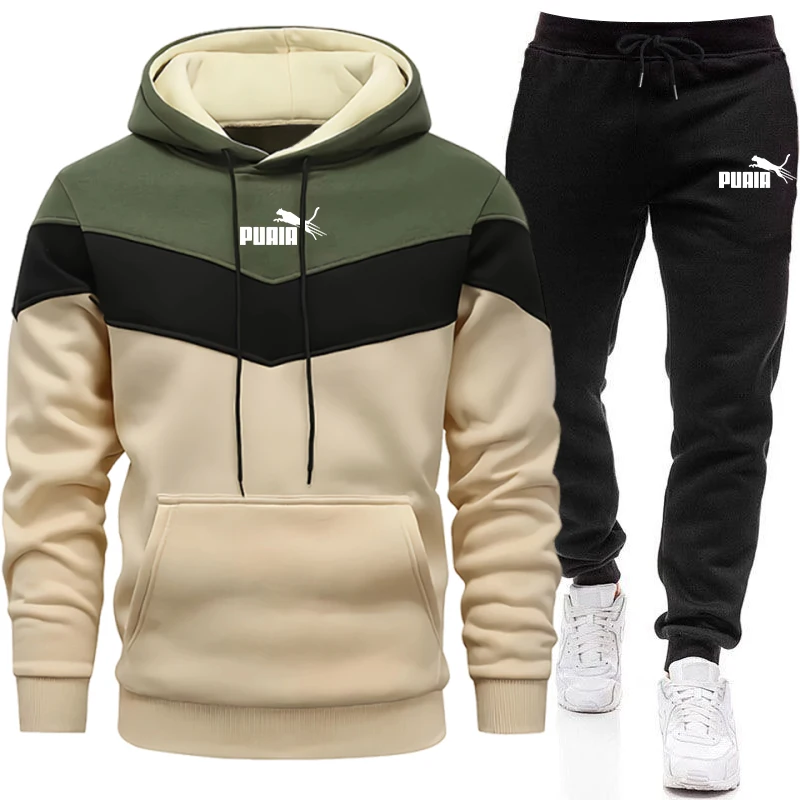 Men'S Fashion Hoodies - Мужской комплект/худи/брюки 2026 Осень-Зима Повседневная модная