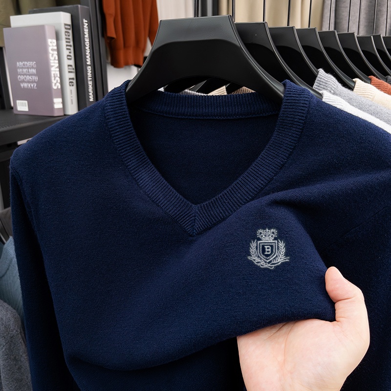 Men'S Fashion V Neck Sweater - Осенне-зимняя модная тенденция: вязаный свитер с