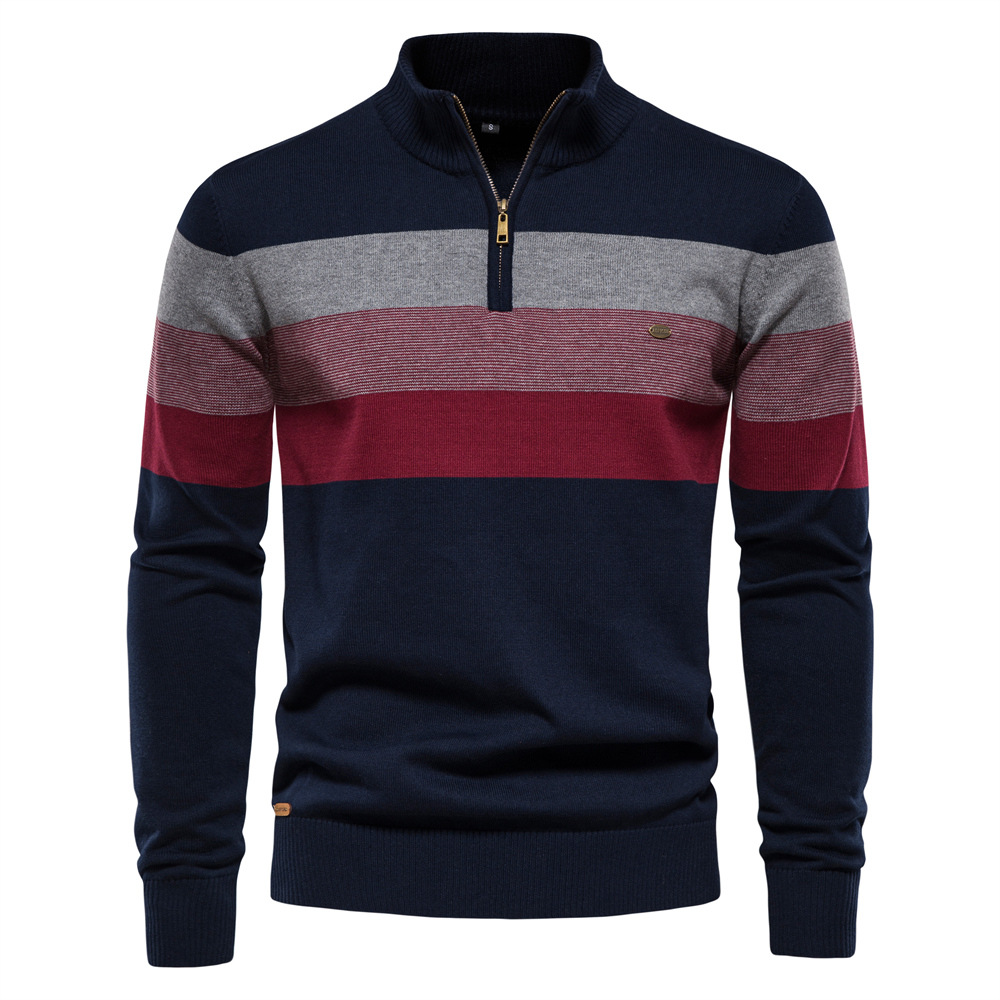 Men'S Fashion V Neck Sweater - Модная осенне-зимняя мужская одежда: ползиппер, воротник-стойка,