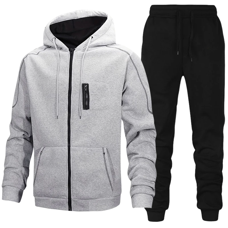 Men'S Fashion Zipper Hoodie - Модный мужской спортивный костюм: повседневная толстовка