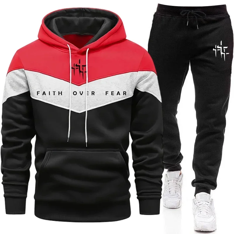 Men'S Fashion Hoodies - Мужской спортивный костюм Faith Over Fear: