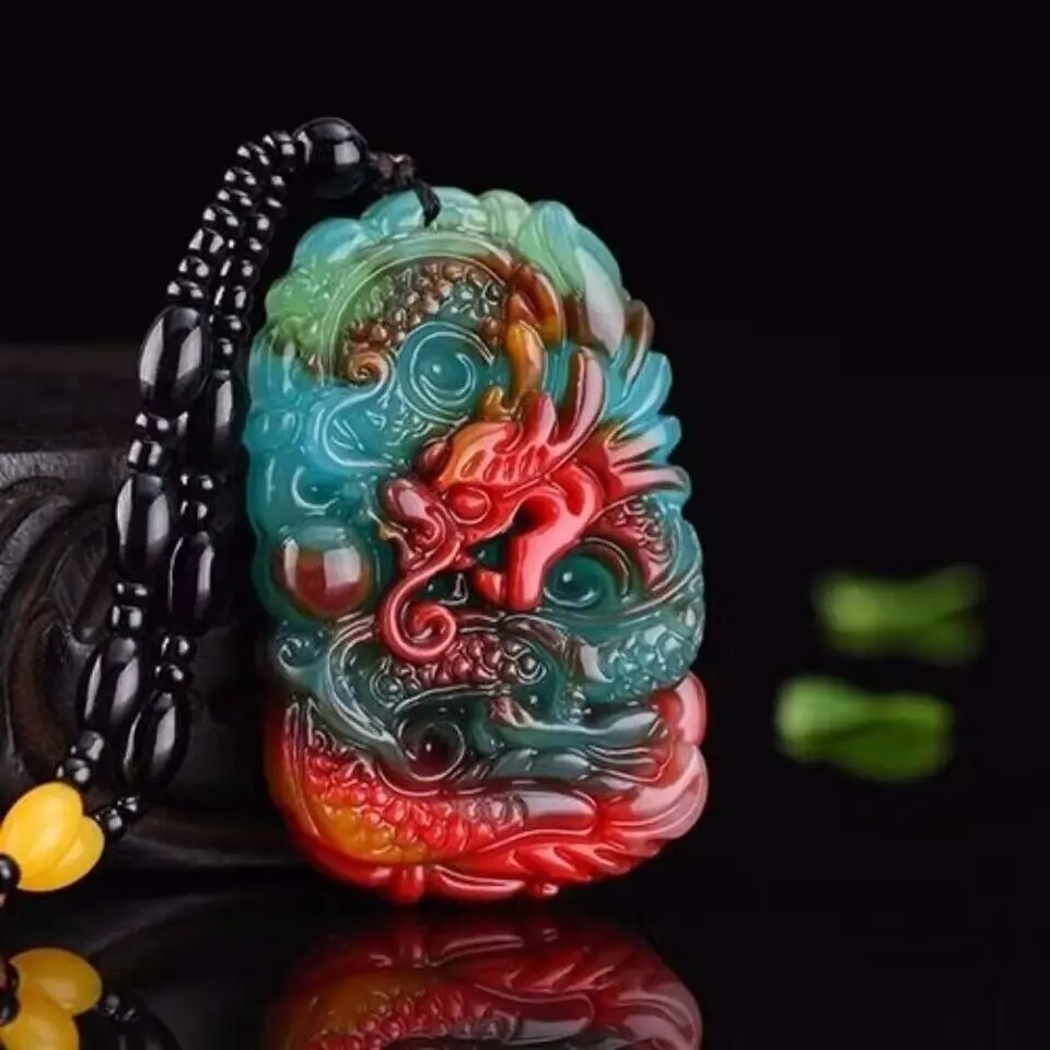 Men'S Fashion Necklaces - Настоящий Нефритовый дракон кулон ожерелье Подвески