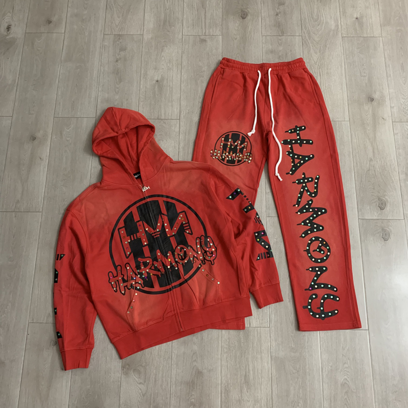Men'S Fashion Zipper Hoodie - Модный уличный бренд HARMONY: комплект из
