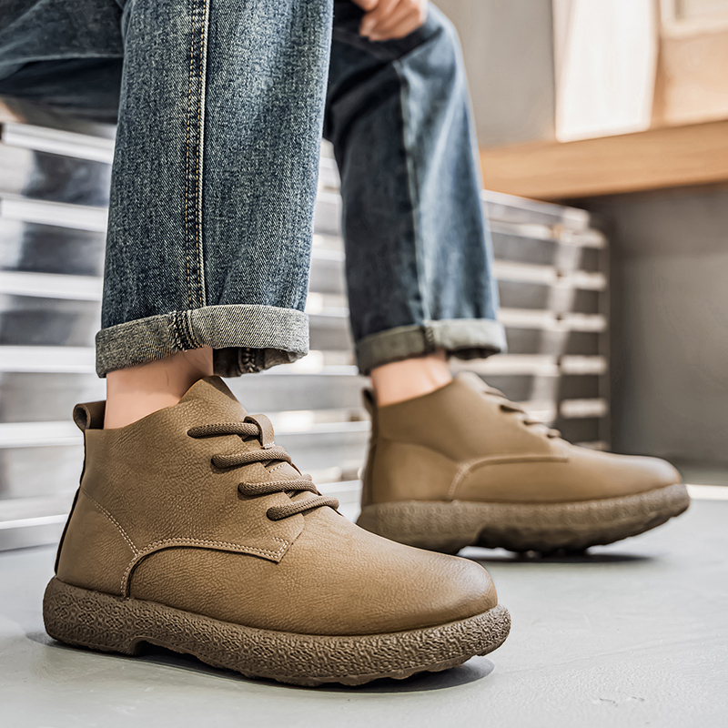 Men'S Fashion News - Мужские ботильоны Коричневые короткие ботинки Роскошная