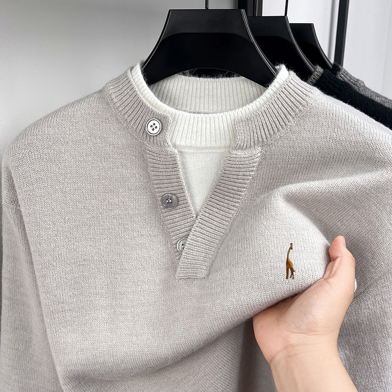 Men'S Fashion V Neck Sweater - Модный мужской свитер с длинными рукавами,