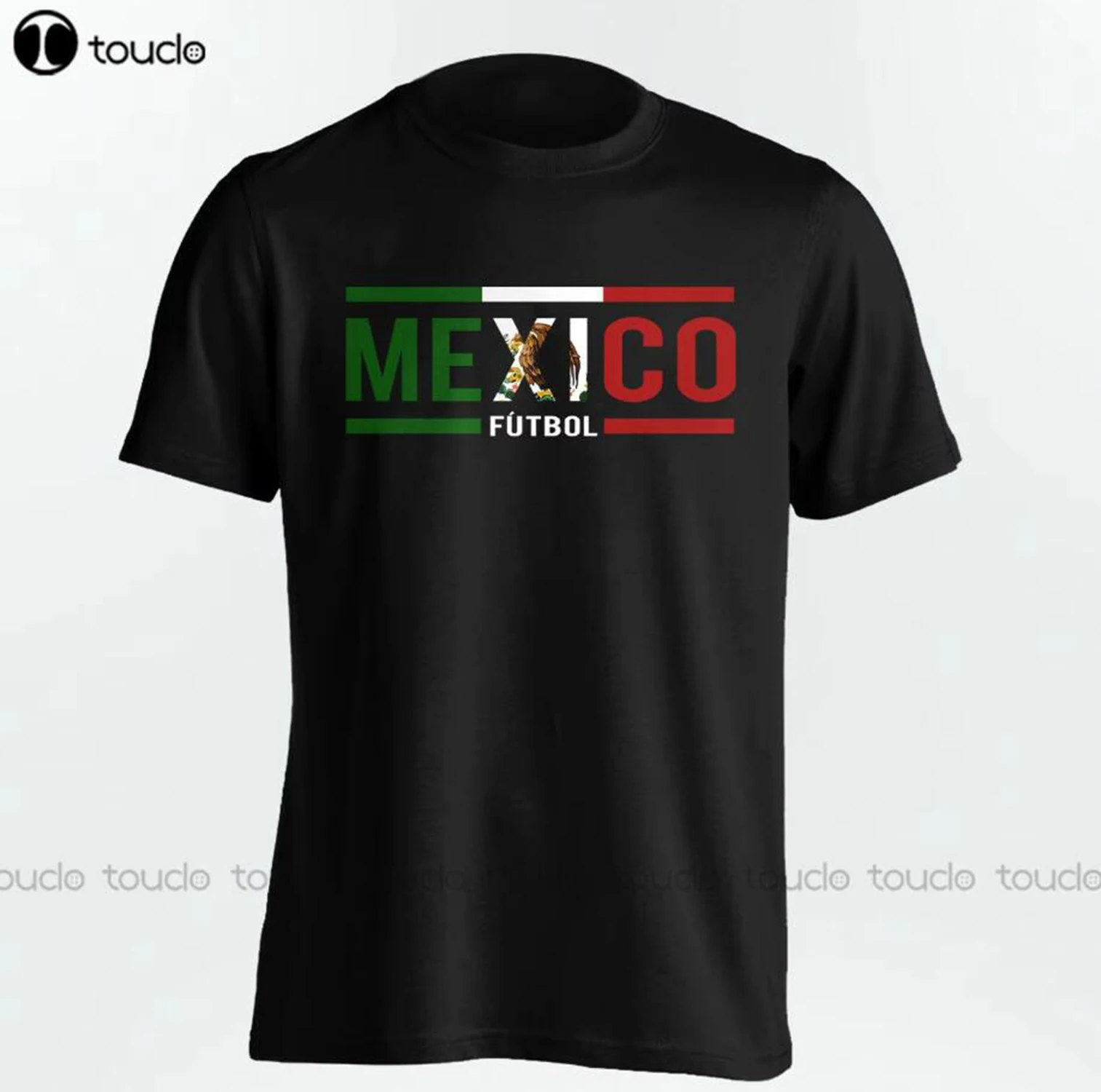 Mens Fashion Mexico - Мужская черная футболка с изображением футболиста