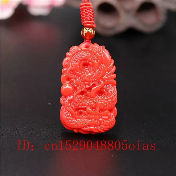 Men'S Fashion Necklaces - Натуральный красный коралл нефрит камень дракон