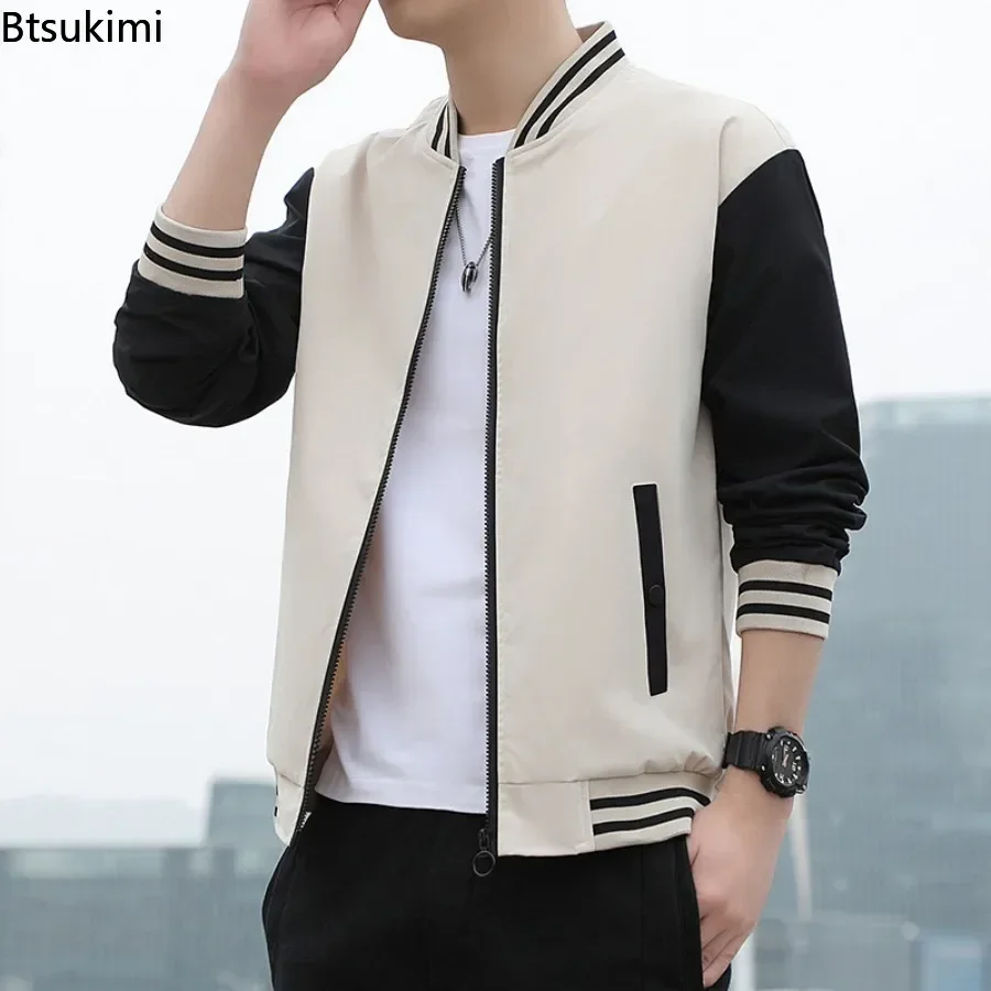 Mens Fashion Bomber Jacket - Мужские демисезонные бейсбольные куртки в стиле