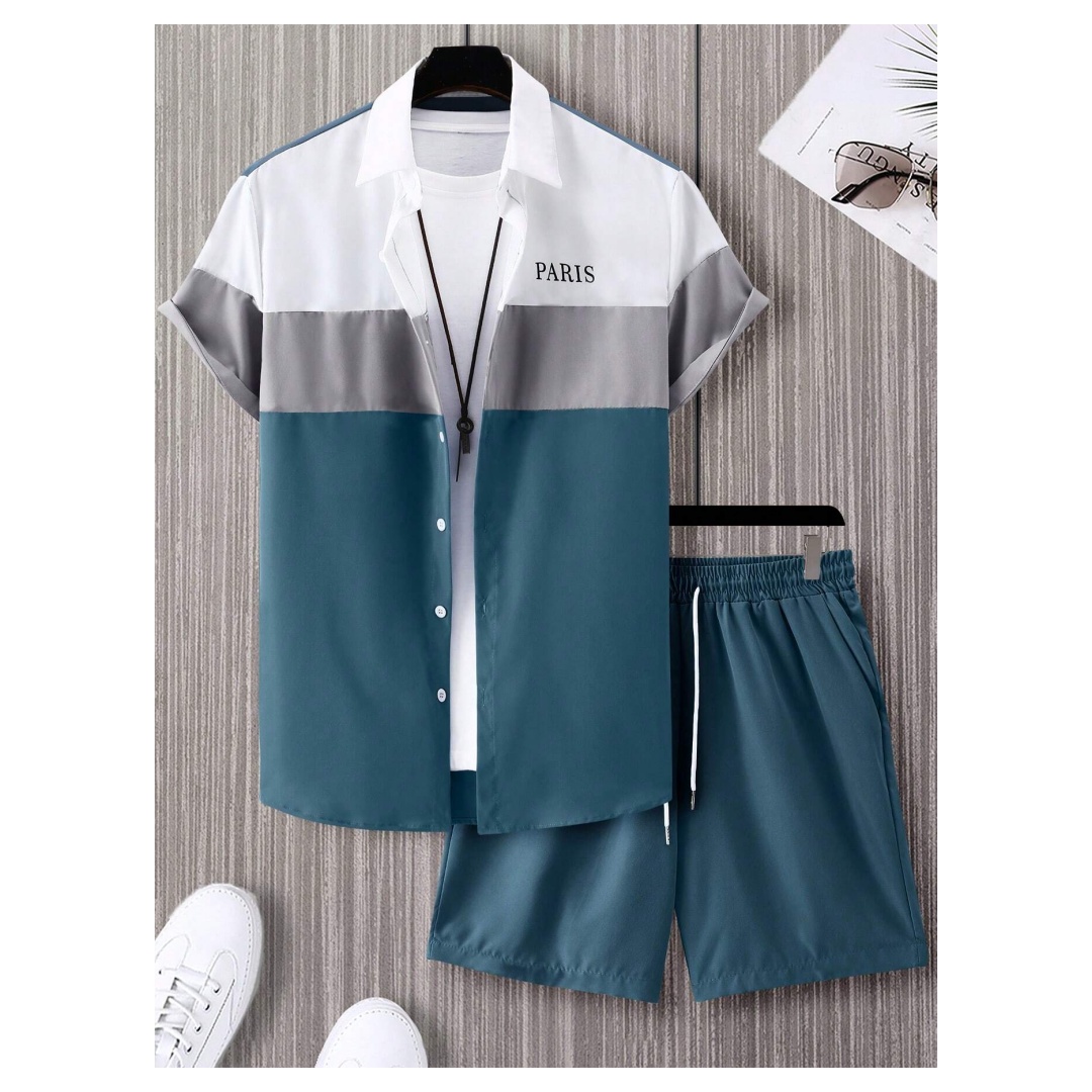 Men'S Fashion Color - Мужской модный костюм сине-белого цвета с
