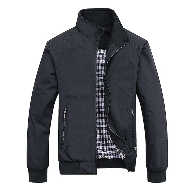 Mens Fashion Bomber Jacket - Новая весенне-осенняя повседневная однотонная модная тонкая