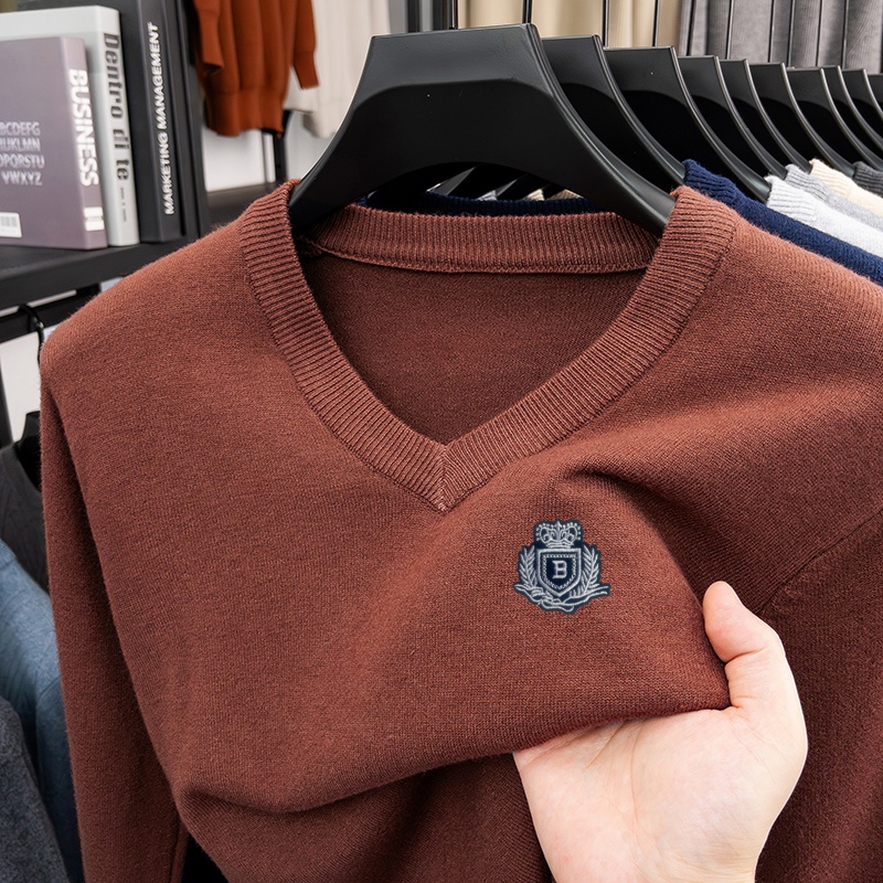 Осенне-зимняя модная тенденция – обзор и цена Men'S Fashion V Neck Sweater