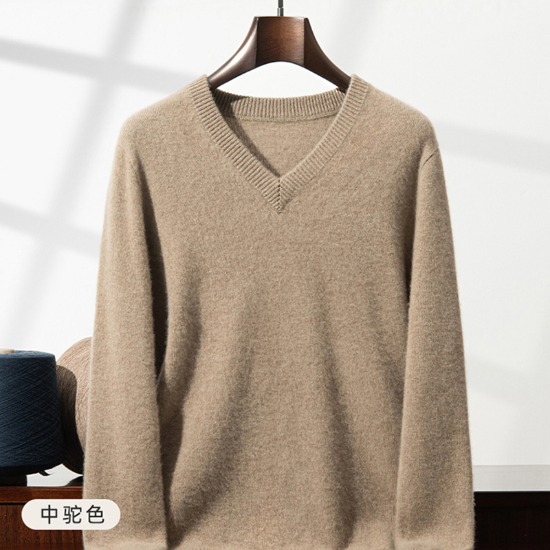 Мужской утолщенный кашемировый – обзор и цена Men'S Fashion V Neck Sweater
