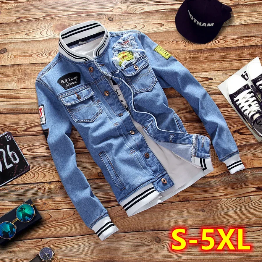 Новинка 2026, мужские джинсовы – обзор и цена Mens Fashion Bomber Jacket