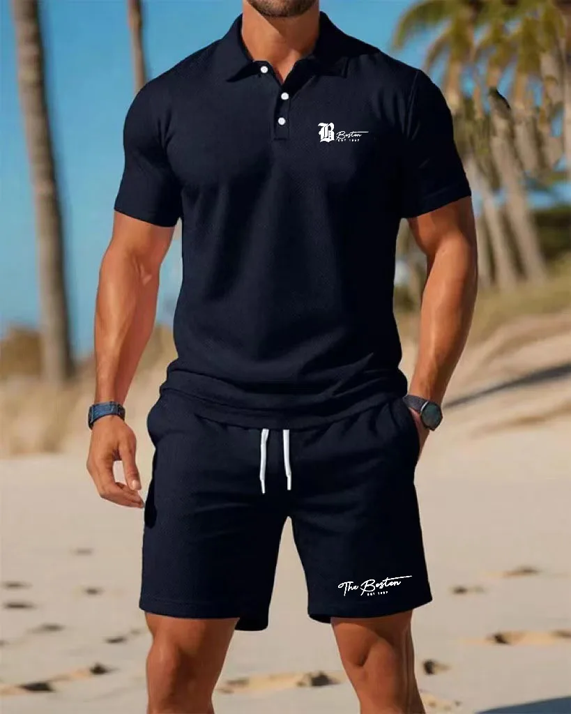Летний новый мужской комплект  – обзор и цена Men'S Fashion Color