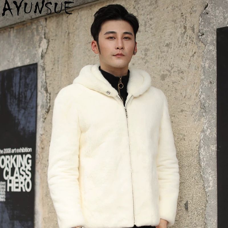 AYUSNUE Натуральная норковая ш – обзор и цена Men'S Fashion Zipper Hoodie