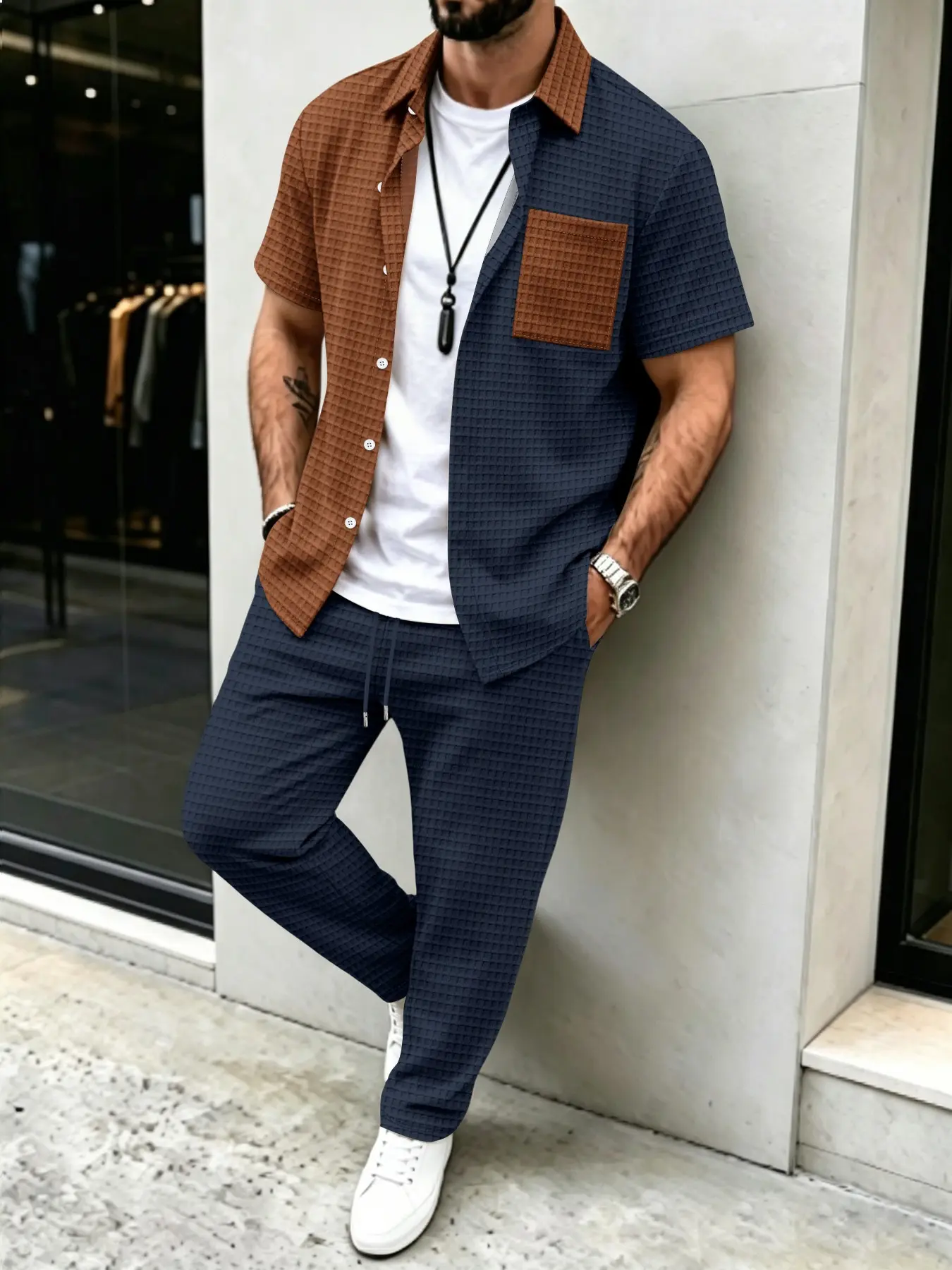 Мужской комплект: рубашка с ва – обзор и цена Men'S Fashion Color