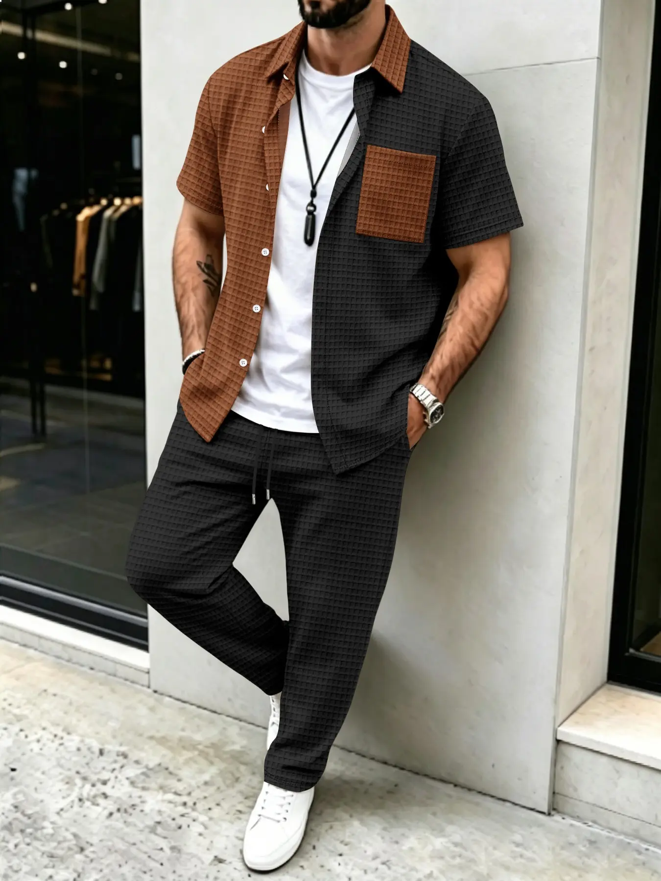 Мужской комплект: рубашка с ва – обзор и цена Men'S Fashion Color
