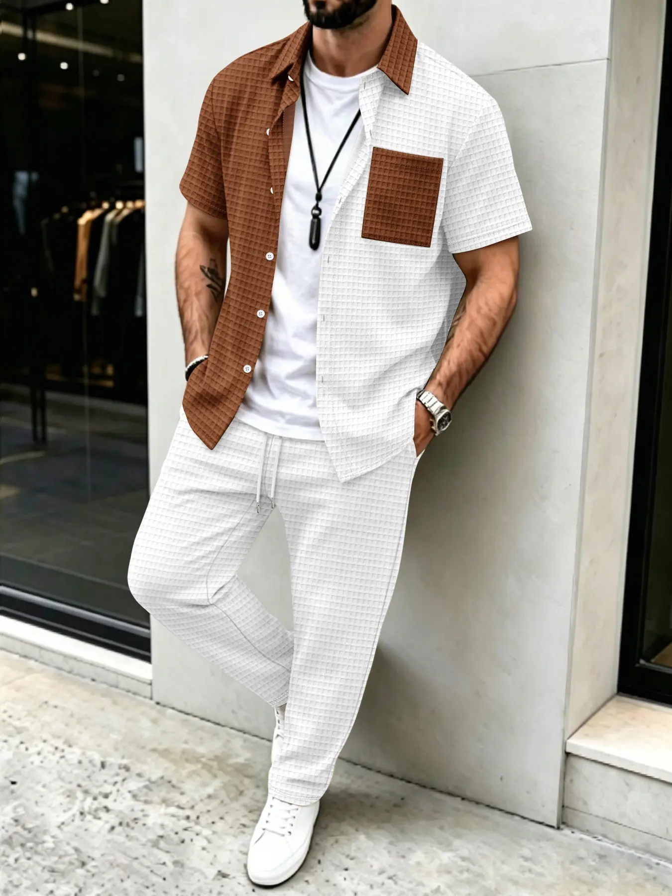 Мужской комплект: рубашка с ва – обзор и цена Men'S Fashion Color