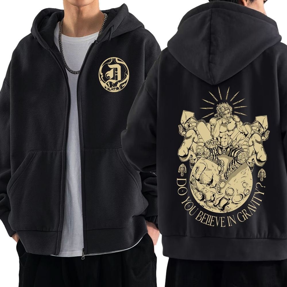 Аниме Jojo Bizarre Adventure т – обзор и цена Men'S Fashion Zipper Hoodie