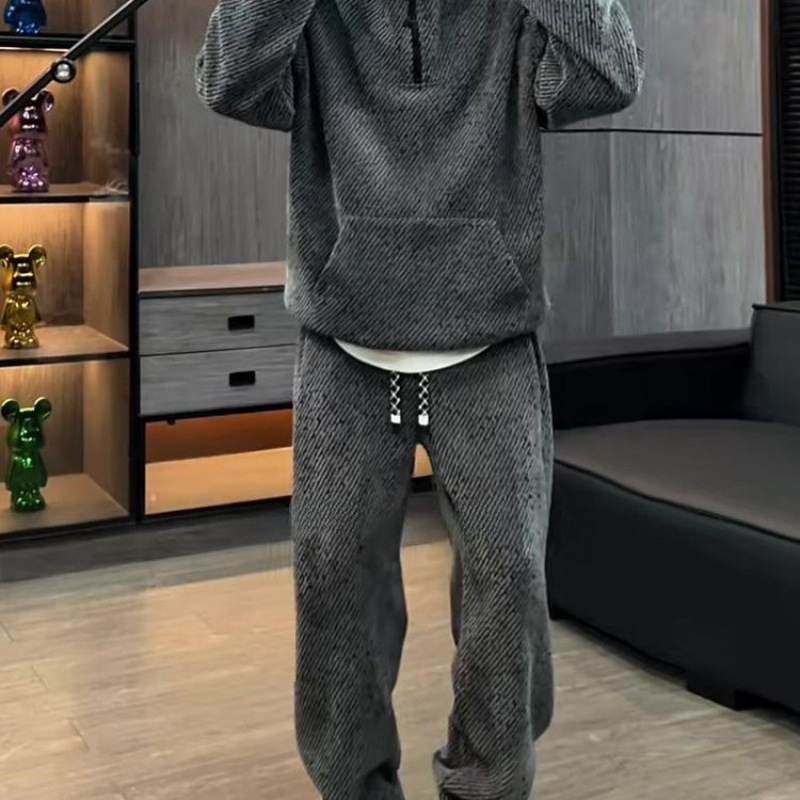 Мужской комплект из полосатой  – обзор и цена Men'S Fashion Zipper Hoodie