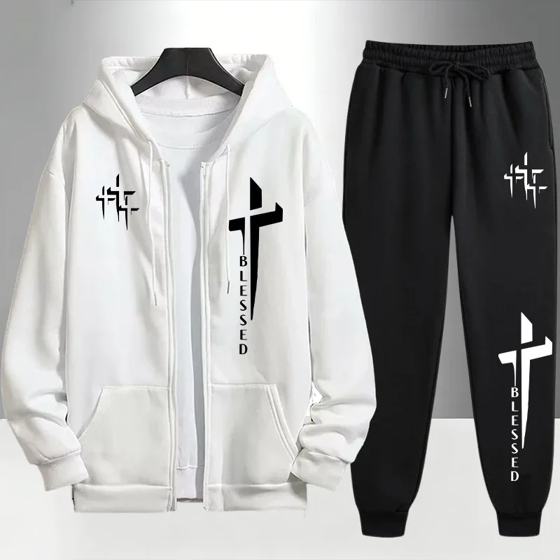 Мужской спортивный костюм с пр – обзор и цена Men'S Fashion Zipper Hoodie
