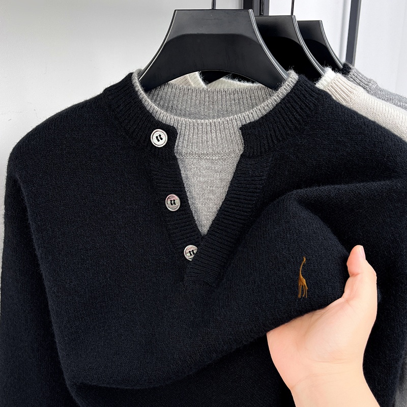 Модный мужской свитер с длинны – обзор и цена Men'S Fashion V Neck Sweater