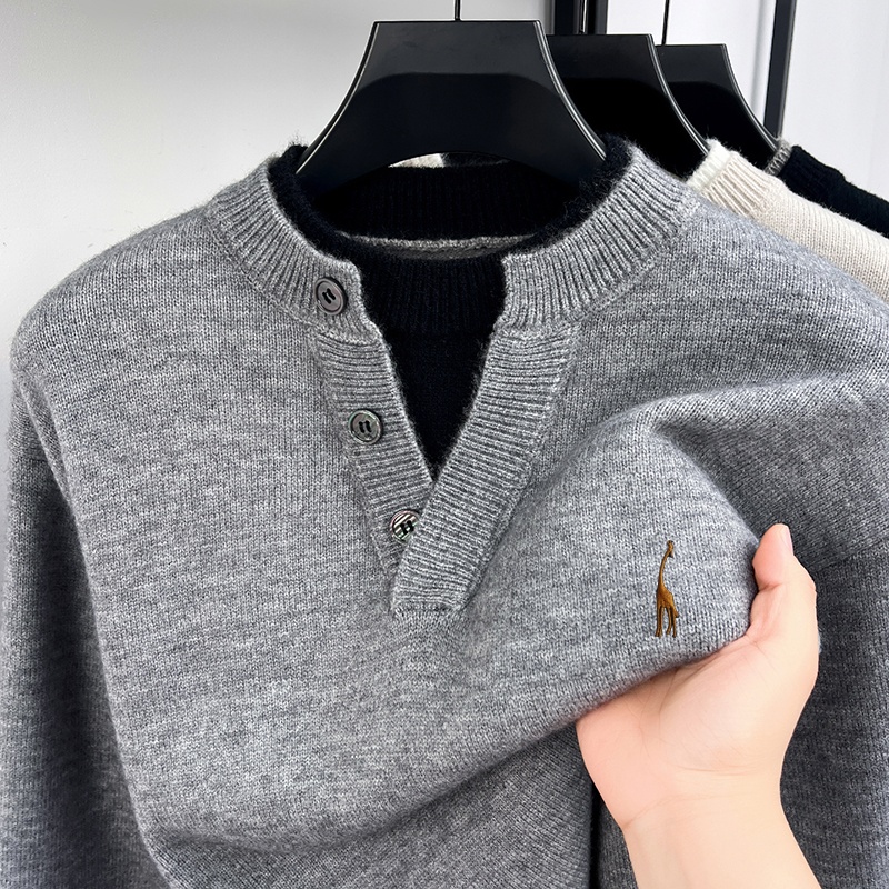 Модный мужской свитер с длинны – обзор и цена Men'S Fashion V Neck Sweater