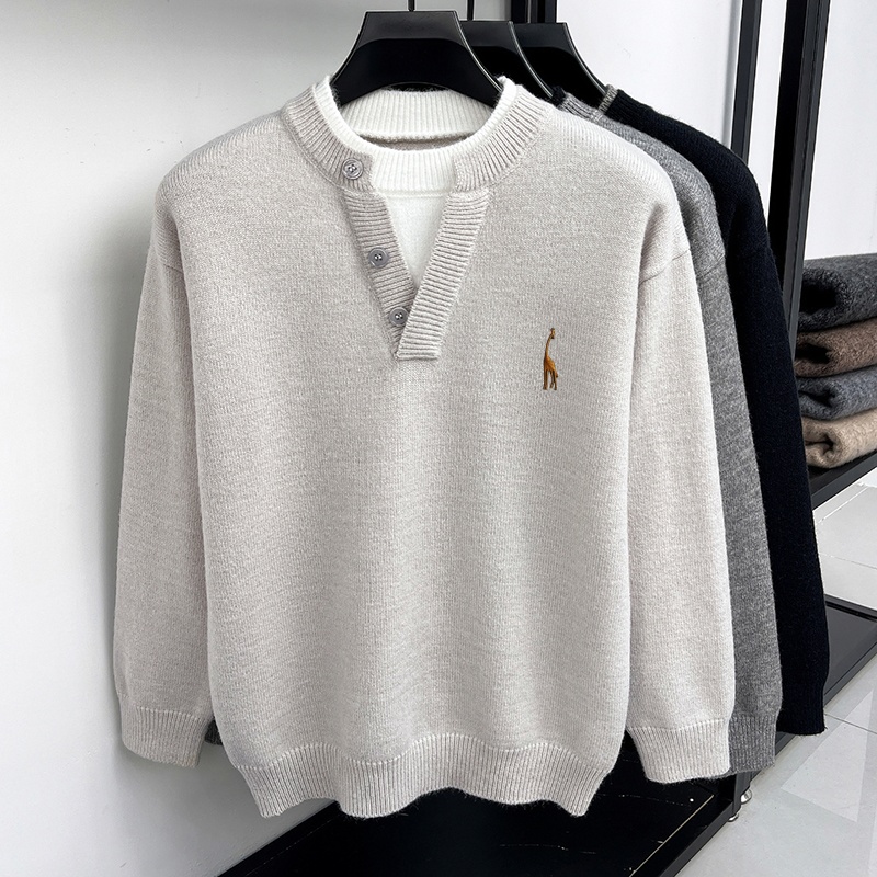Модный мужской свитер с длинны – обзор и цена Men'S Fashion V Neck Sweater