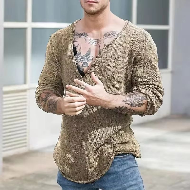Мужской трикотажный свитер с V – обзор и цена Men'S Fashion V Neck Sweater