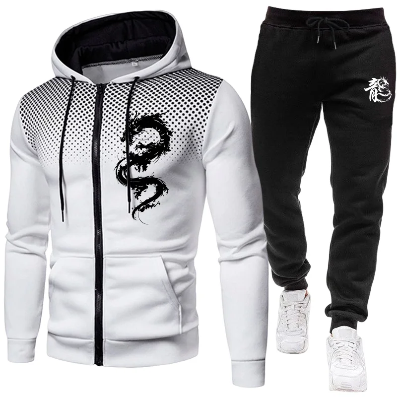 Мужской модный комплект с прин – обзор и цена Men'S Fashion Zipper Hoodie