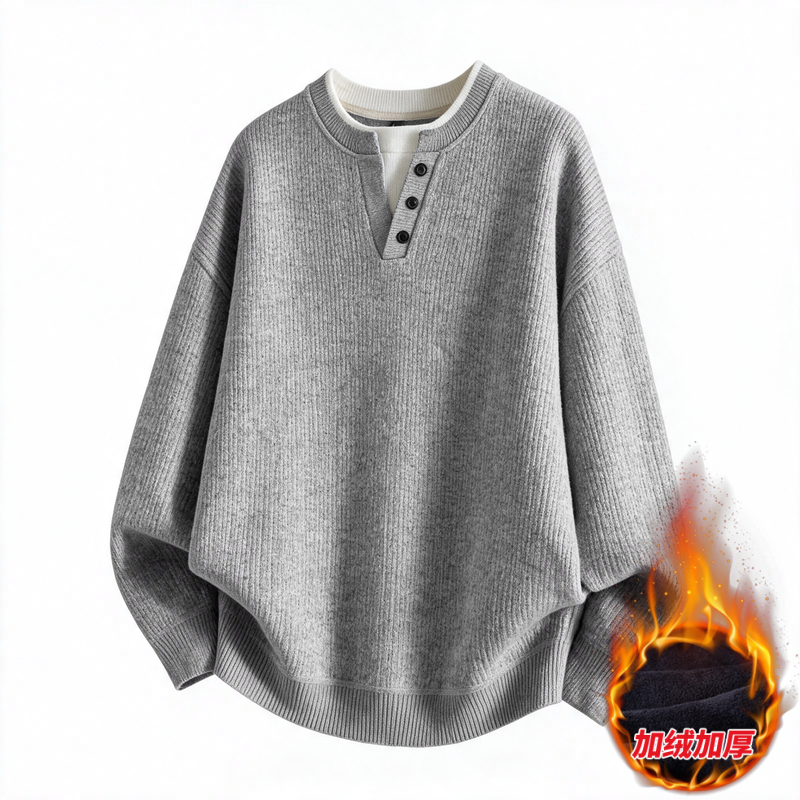Модный мужской вязаный свитер  – обзор и цена Men'S Fashion V Neck Sweater