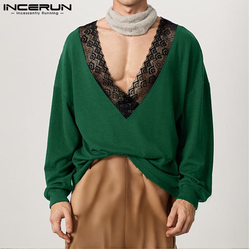 INCERUN повседневные свободные – обзор и цена Men'S Fashion V Neck Sweater