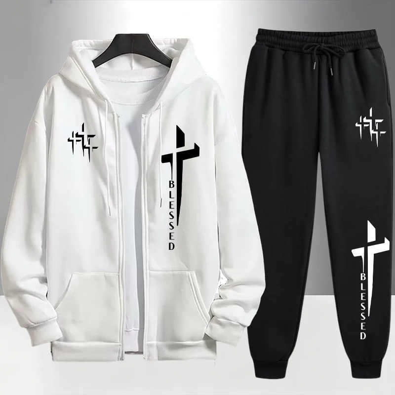 Мужской спортивный костюм с пр – обзор и цена Men'S Fashion Zipper Hoodie
