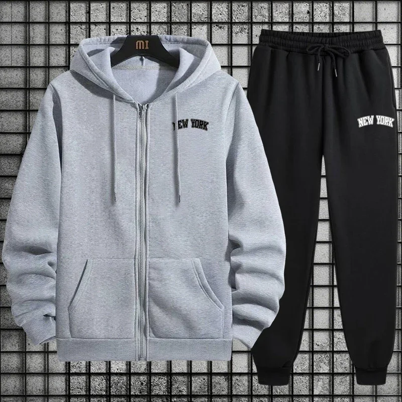 Мужской спортивный костюм: кач – обзор и цена Men'S Fashion Zipper Hoodie