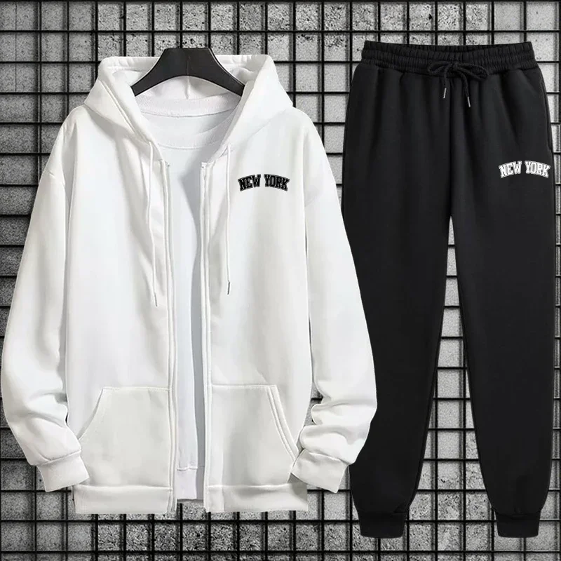 Мужской спортивный костюм: кач – обзор и цена Men'S Fashion Zipper Hoodie