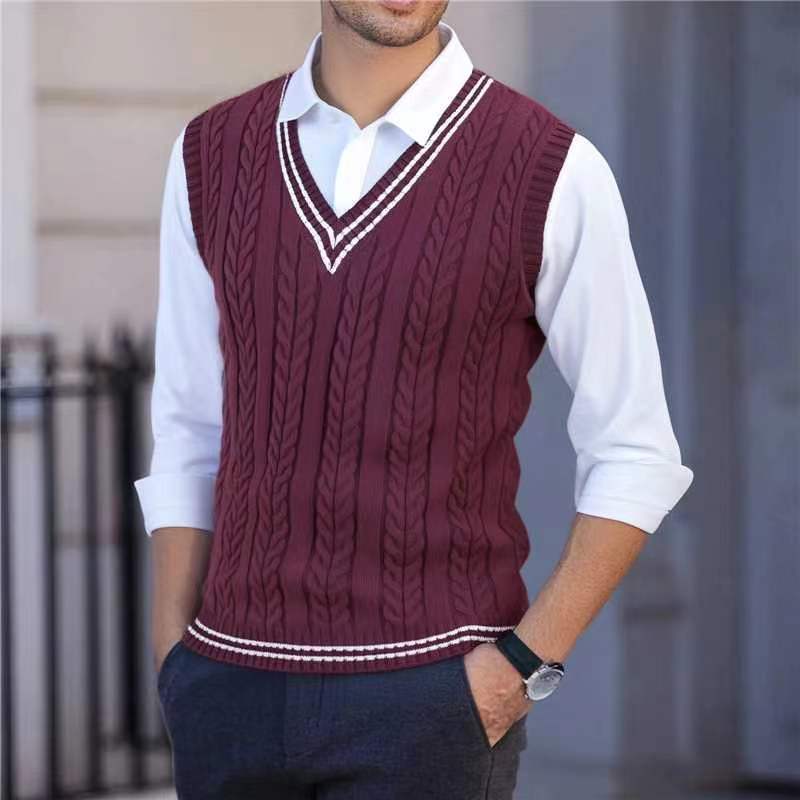Мужской вязаный жилет с V-обра – обзор и цена Knitted Cardigan Men